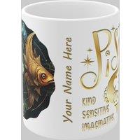 Simply Stunning Mugs Zodiac Ceramic Mug Pisces - Fish - Handcrafted Elegance for Every Star Sign in White