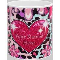 Simply Stunning Mugs Personalised Glitter Heart Mug - The Perfect Gift for Your Loved Ones in White