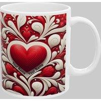 Simply Stunning Mugs Personalised Valentine's Day Mug with Elegant Heart Design in White
