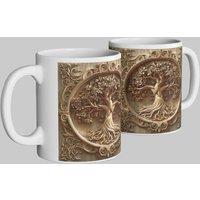 Simply Stunning Mugs Tree of Life Mug - Intricate Wood-Carved Design in White