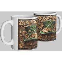 Simply Stunning Mugs Elegant Celtic Leprechaun Hat Mug - St. Patrick's Day Luck in White