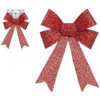 Garden Greatness Large Red Decorative Tinsel Bow | Size: 1 Pack