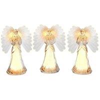 Garden Greatness Set Of 3 Light Up Glass Angels in Clear | Size: 1 Pack
