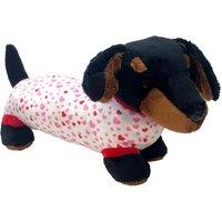VFM e-Store Footlong Dachshund Loveheart Sausage Dog 30cm soft toy plush dog in Black
