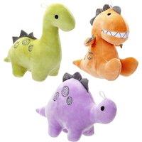 VFM e-Store Dinosaur Soft Toy 18cm Stegosaurus, T-Rex Diplodocus (3 Pack)