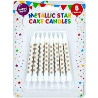 VFM e-Store 8 Metallic Gold Birthday Cake Candles with Stars, ()