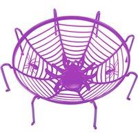 VFM e-Store Halloween Sweet Bowl Spider Web Basket 3D Bowl With Legs Halloween in Purple
