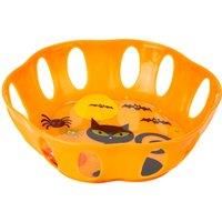 VFM e-Store Halloween Sweet Bowl Cat Bowl Scary Halloween Party Dish With Decals in Orange