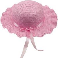 VFM e-Store Pastel Easter Bonnet Satin Ribbon Frilly Hat in Pink
