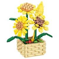 Florist Flower Bouquet Building Block Set Sunflower 550 Pieces 26Cm
