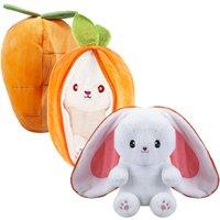 VFM e-Store Bunny Soft Toy Folding Plush Cute Cuddly Soft Fluffy Rabbit Stuffed in White