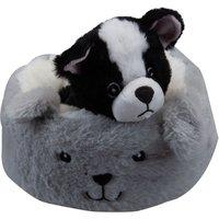 VFM e-Store Chihuahua Bed Soft Toy Cute Dog Plush Cuddly Soft Fluffy Doggy Stuffed in Grey