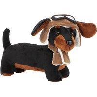 VFM e-Store Sausage Dog Soft Toy Fun Doggy Plush Cuddly Soft Furry Fluffy in Brown