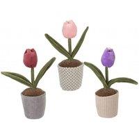PMS Ornamental Plush Single Tulip In Pot 24cm