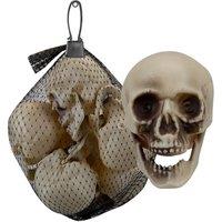 VFM e-Store Halloween Skulls Decoration Pack Trick or Treat Party 7cm 5 Pack White