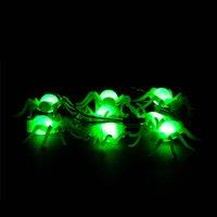 VFM e-Store Halloween Spider Lights LED Set of 8 Trick or Treat Party of in Green