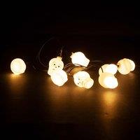 VFM e-Store Halloween Skull Lights LED Set of 8 Trick or Treat Party of in White