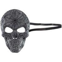 VFM e-Store Halloween Skull Mask Glitter Web Design Party, Trick or in Silver