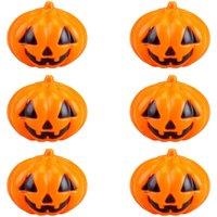 VFM e-Store Skulls Pumpkin Set of Six Decorations Halloween Party, Trick or Treat in Orange