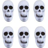 VFM e-Store Skulls Pumpkin Set of Six Decorations Halloween Party, Trick or Treat in White