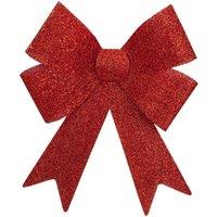 VFM e-Store Tinsel Bow Christmas Decoration X 1 37cm x 49cm x 13cm Red | Size: 37 cm x 49 cm x 13 cm