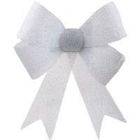 VFM e-Store Tinsel Bow Christmas Decoration X 1 37cm x 49cm x 13cm White | Size: 37 cm x 49 cm x 13 cm