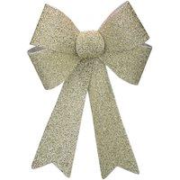 VFM e-Store Tinsel light Up Bow Christmas Decoration X Champagne in Ivory