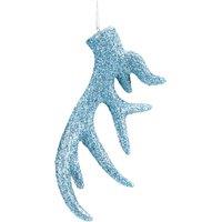 VFM e-Store Christmas Tree Decoration Hanging Stag Antler Ornament 17x7x2. Ice in Blue