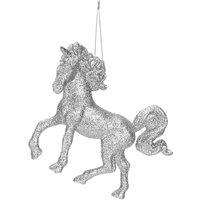 VFM e-Store Christmas Tree Decoration Hanging Glitter Unicorn Ornament Silver