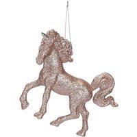 VFM e-Store Christmas Tree Decoration Hanging Unicorn Ornament X 1 13cm Rose Gold