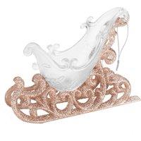 VFM e-Store Christmas Tree Decoration Hanging Large Glitter Sleigh Rose Gold
