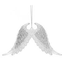 VFM e-Store Christmas Tree Decoration Hanging Glitter Snowflake Angel Wings Silver