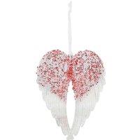 VFM e-Store Christmas Tree Decoration Hanging Acrylic Angel Wings Ornament Red