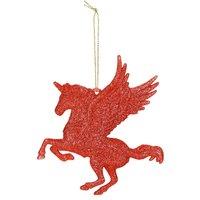 VFM e-Store Christmas Tree Decoration Hanging Glitter Flying Unicorn X Red