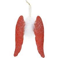 VFM e-Store Christmas Tree Decoration Hanging Angel With Glitter & Fur X Red