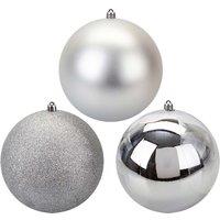 VFM e-Store Christmas Bauble Decoration Hanging Tree Ornament X 3 14cm Silver