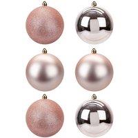 VFM e-Store Christmas Bauble Decoration Hanging Tree Ornament X 6 10cm Rose Gold