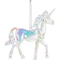 VFM e-Store Christmas Tree Decoration Iridescent Acrylic Unicorn in Clear