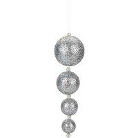 VFM e-Store Christmas Bauble Decoration Hanging Tree Ornament 4 31x9. 2x9. Silver