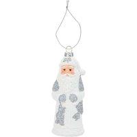 VFM e-Store Christmas Tree Decoration Silver Standing Santa X in White
