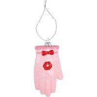VFM e-Store Christmas Tree Decoration Glitter Glove Ornament X 1 12. 5x6x2. 5cm in Pink