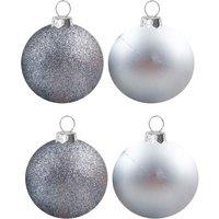 VFM e-Store Christmas Bauble Decoration Hanging Tree Ornament X 4 7cm Silver