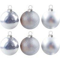 VFM e-Store Christmas Bauble Decoration Hanging Tree Ornament X 6 10cm Silver