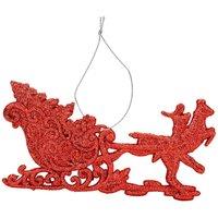 VFM e-Store Christmas Tree Decoration Hanging Reindeer & Sleigh Red