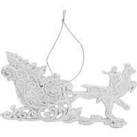 VFM e-Store Christmas Tree Decoration Hanging Reindeer Sleigh Silver