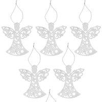 VFM e-Store Christmas Tree Decoration Hanging Glitter Angel 6 Silver