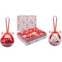VFM e-Store Christmas Bauble Decoration Hanging Tree 12 piece 7. Set Nordic in Red