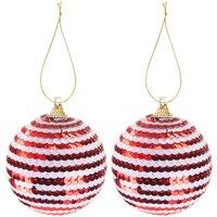 VFM e-Store Christmas Bauble Decoration Hanging Tree 2 2 piece 6. Set Red