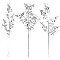 VFM e-Store Glitter Foliage Pick Christmas Varied Designs 0. Silver
