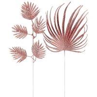 VFM e-Store Glitter Spruce Leaf Xmas Assorted Designs Rose Gold